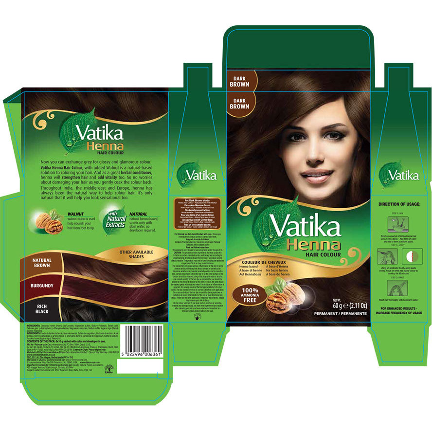 [BEAU-1006] Vatika Henna Hair Colour Dark Brown 60g