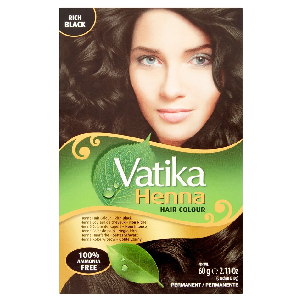 [BEAU-1008] Vatika Henna Hair Colour - Rich Natural Black 60g