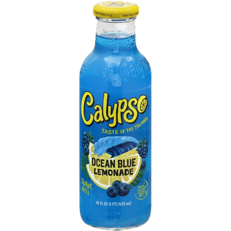 [BEVR-3079] Calypso Ocean Blue Lemonade - 16 Fl Oz Glass Bottle