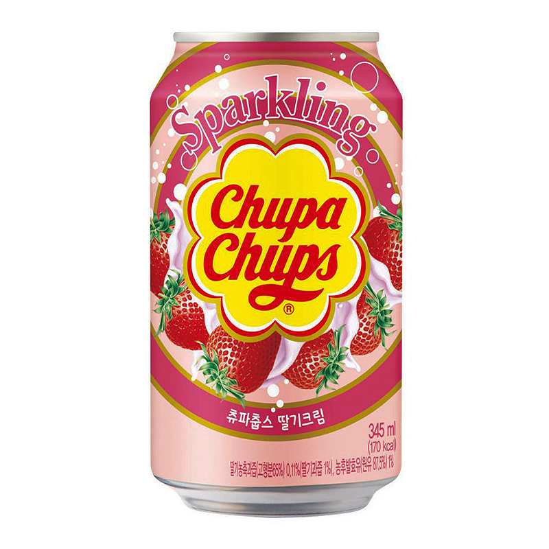 [BEVR-3104] Chupa Chups THT 21/12/2021 Sparkling Drink Strawberry Cream 345ml