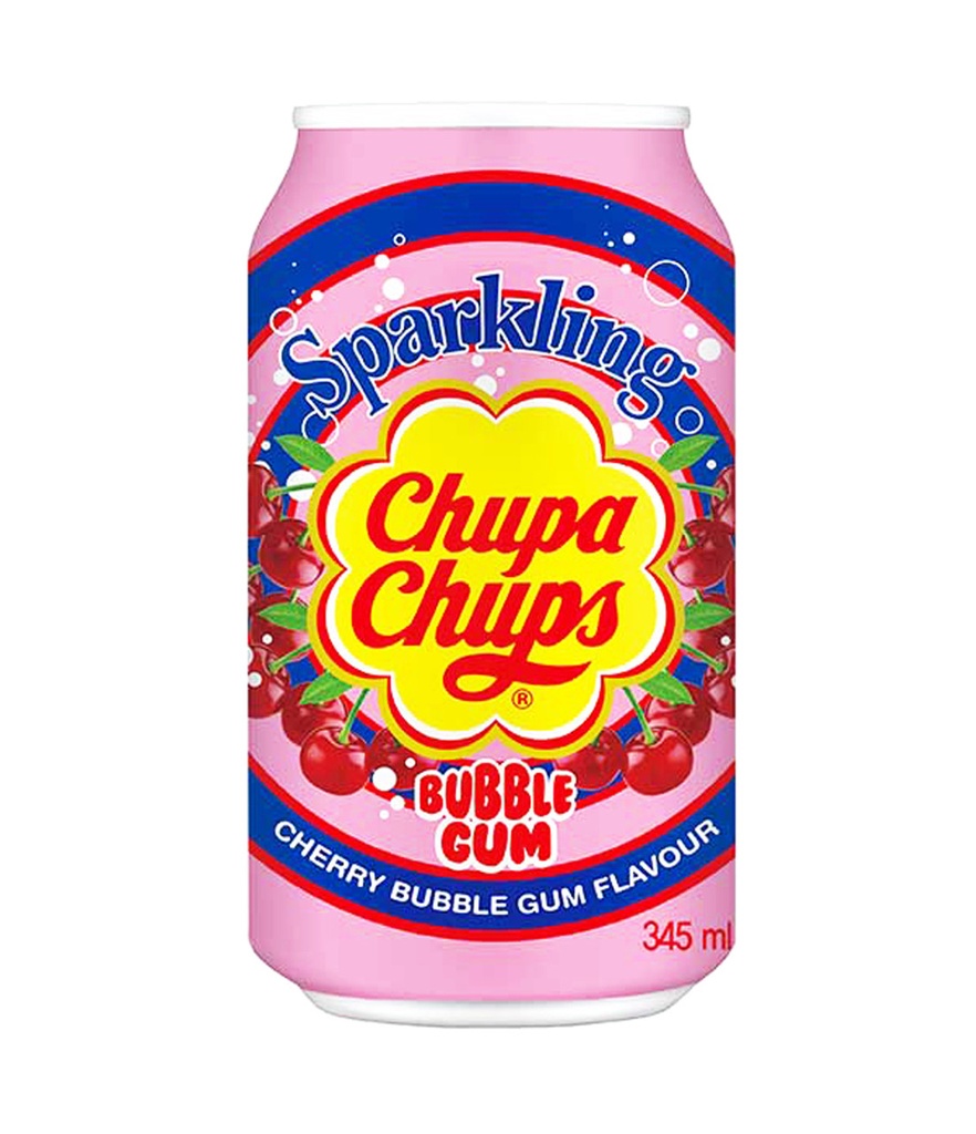 [BEVR-3153] Chupa Chups Sparkling Cherry Bubble Gum Soft Drink 345ml