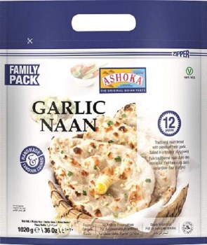 [DAIR-3091] Ashoka Garlic Naan 12 Pack 1020g