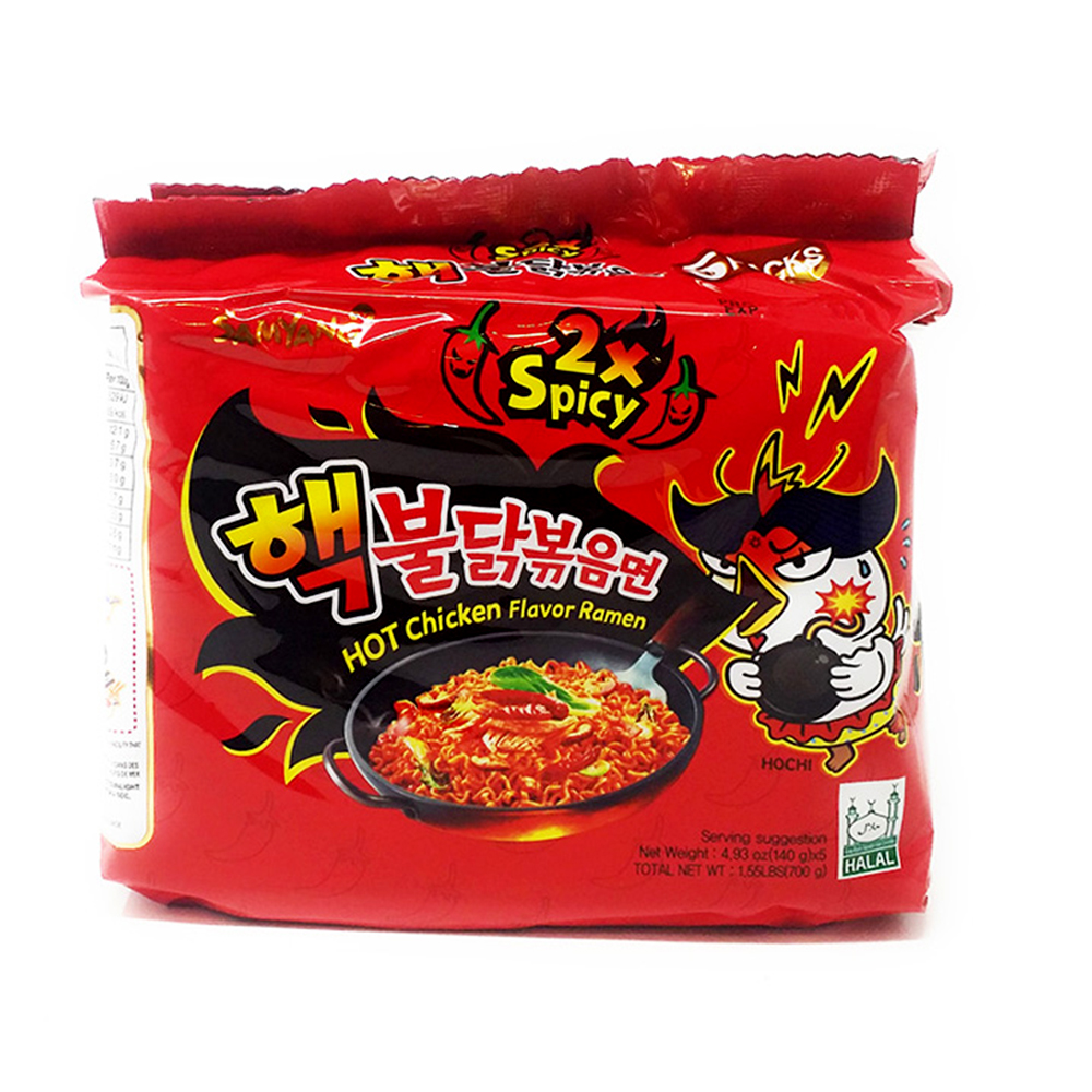 Samyang Fire Noodles: 2x Spicy Hot Chicken Flavor Ramen Noodles Buldak 5x140g