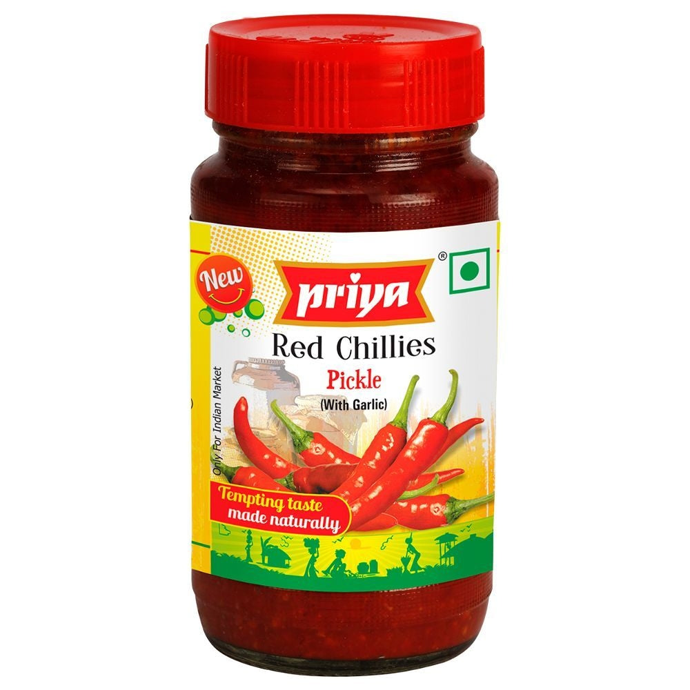 Priya Red Chilli Pickle No Garlic 300g