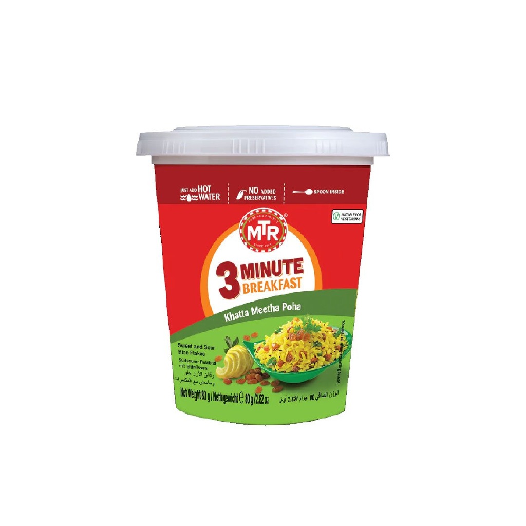 [RDYM-4032] MTR 3 Minute Breakfast Khatta Meetha Poha 80g