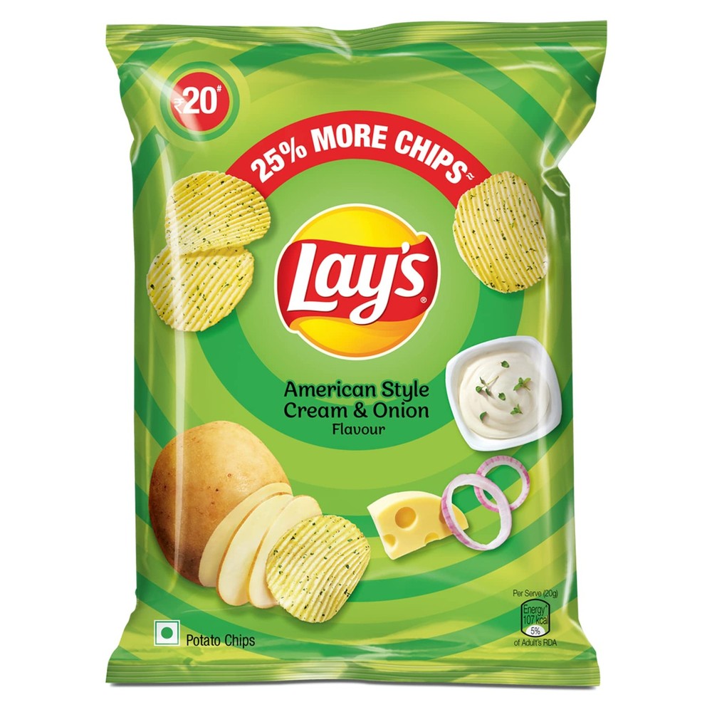 [SNCK-1004] Lay's American Style Cream Onion Flavour Potato Chips 50g
