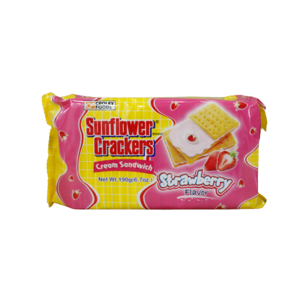 Croley Food Sunflower Crackers Strawberry Cream Sandwich 190g