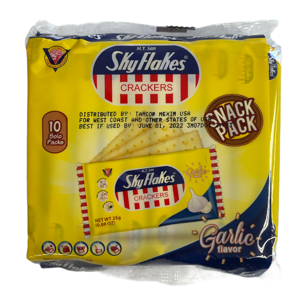M.Y. San Sky Flakes Crackers, Garlic Flavor, 10 Pack 8.8oz