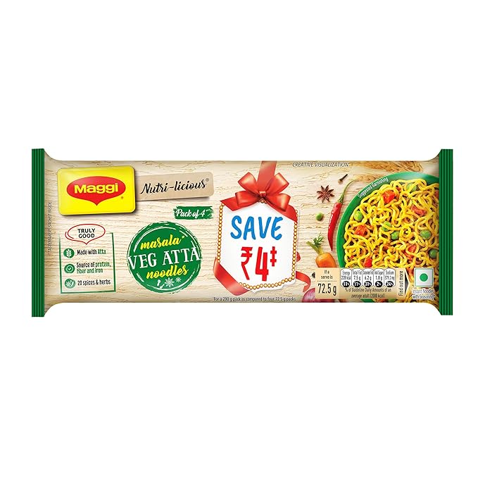 Maggi Nestle Nutri-Licious Masala Veg Atta Noodles 290g